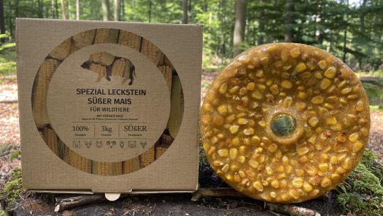 Wildlutscher® Leckstein "Süßer Mais" für alle Wildarten (3 kg) im Karton 