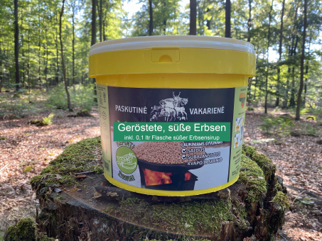 Wildlutscher® Last Dinner 3 Geröstete Erbsen mit Erbsensirup + 0,1 ltr Flasche Erbsensirup 