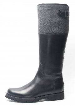 Dirndl&Bua® Damenstiefel "Loden" schwarz/grau